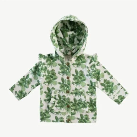 NWT! Kate Quinn Clover Ruffle Kanga Snap Hoodie Size 8Y - Picture 1 of 3